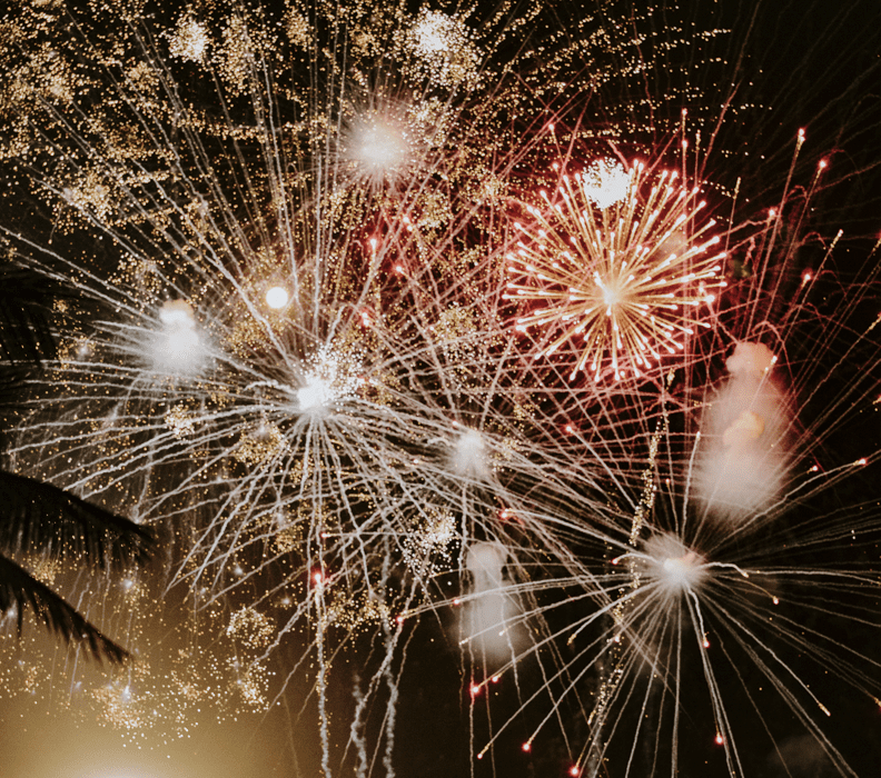 blasted fireworks at Hukilau Marketplace in Laie, Oahu